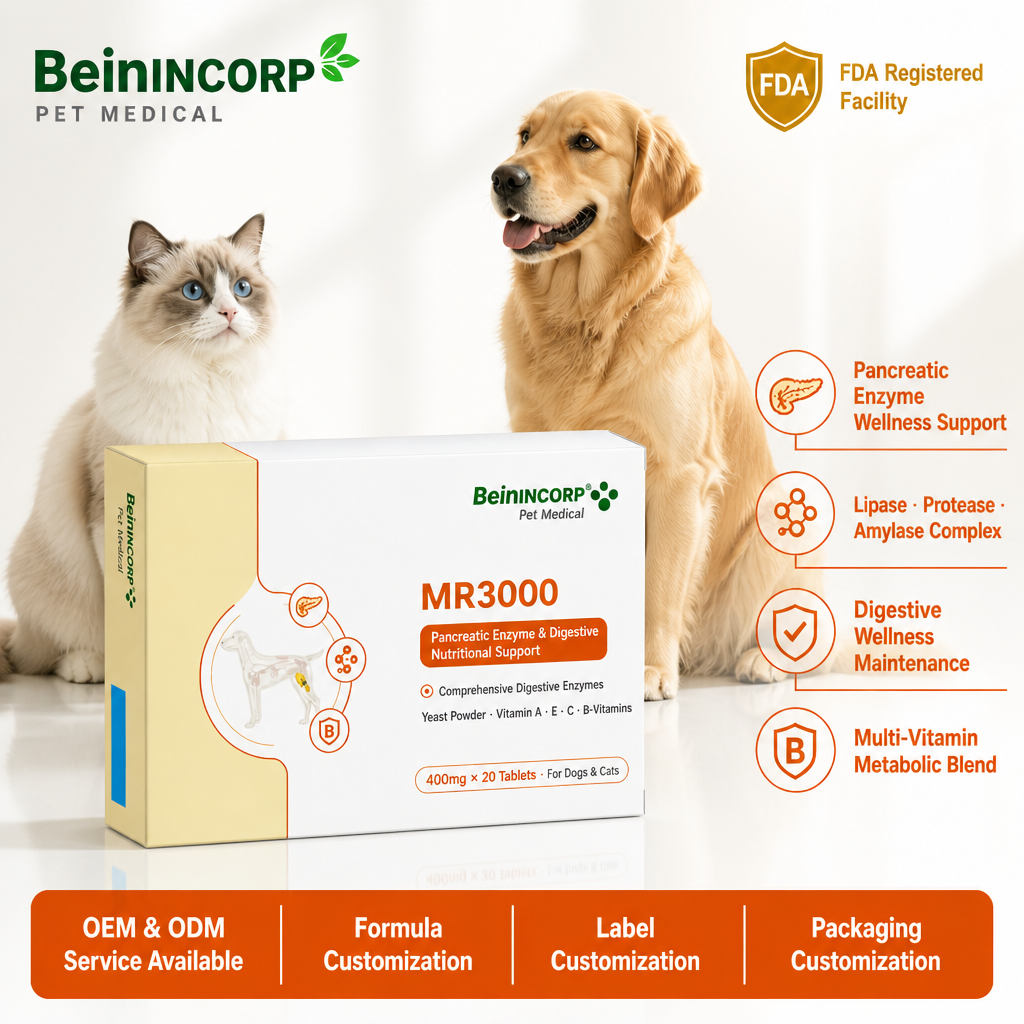 LANDCE MR3000 pancreatic enzyme tablets for dogs and cats